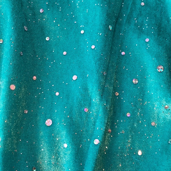 Shimmer & Shine Sparkling Teal Costume Gold accent Jumpsuit Girls Medium (7/8) - Picture 11 of 11